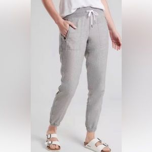 Athleta Cabo Linen Jogger Osprey Grey Heather Size 8